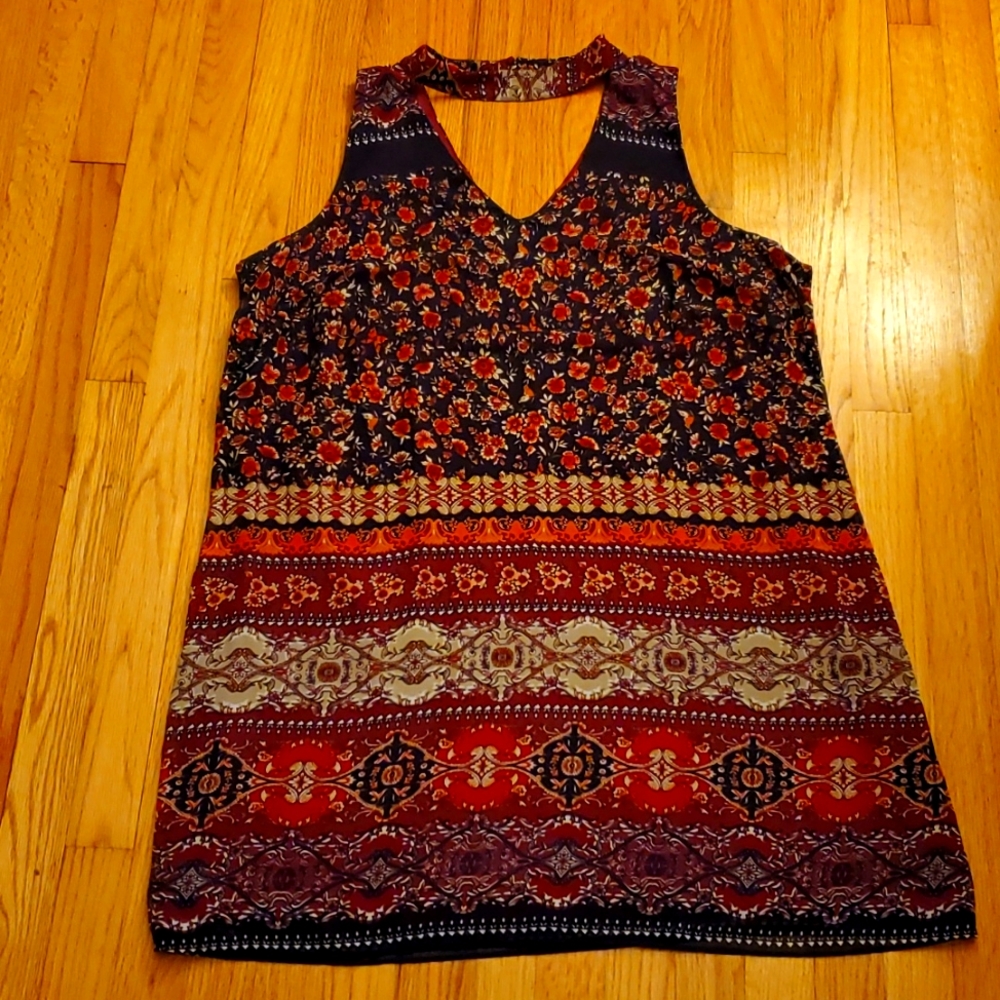 By & By Bohemian Shift Dress Fall 1X